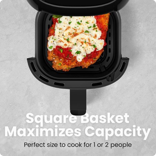 CHEFMAN 2 Qt Mini Air Fryer - Compact Digital Air Fryer with Nonstick Basket & Timer - Black