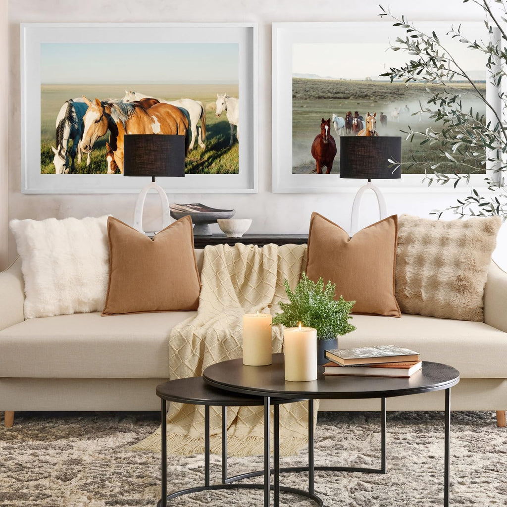 ZWJD Camel Pillow Covers 18x18 Set of 2 Chenille Throw Pillow Covers with Elegant Design Soft and Luxurious Decorative Throw Pillows for Couch, Bed, and Home Decor