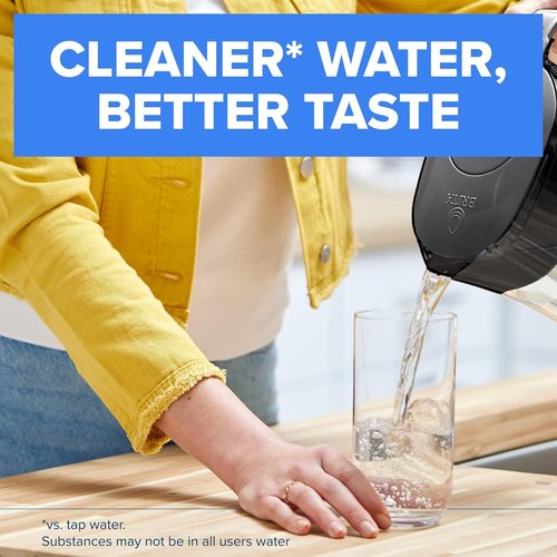 Brita 6-Cup Water Filter Pitcher - Includes 1 BritaPlus Filter | Stylish Black Design