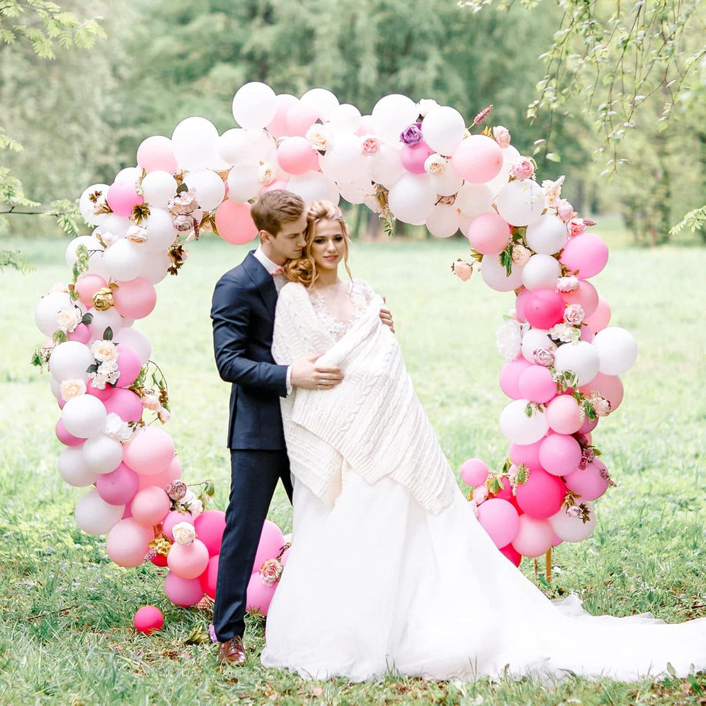 RUBFAC White Balloons - 129-Piece Set in Various Sizes for Engagement, Wedding, and Party Decor