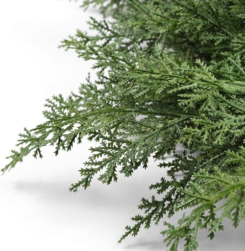 Lush Christmas Wreath - 24-Inch Real Touch Faux Cedar - Perfect for Indoor/Outdoor Holiday Decor