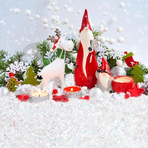 CCINEE Artificial Flake Fake Snow - Sparkling Decoration Powder for Christmas | 200g White Filler
