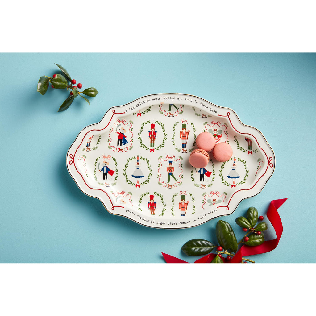 Mud Pie Nutcracker Christmas Platter; 10 1/2" x 16 1/4"