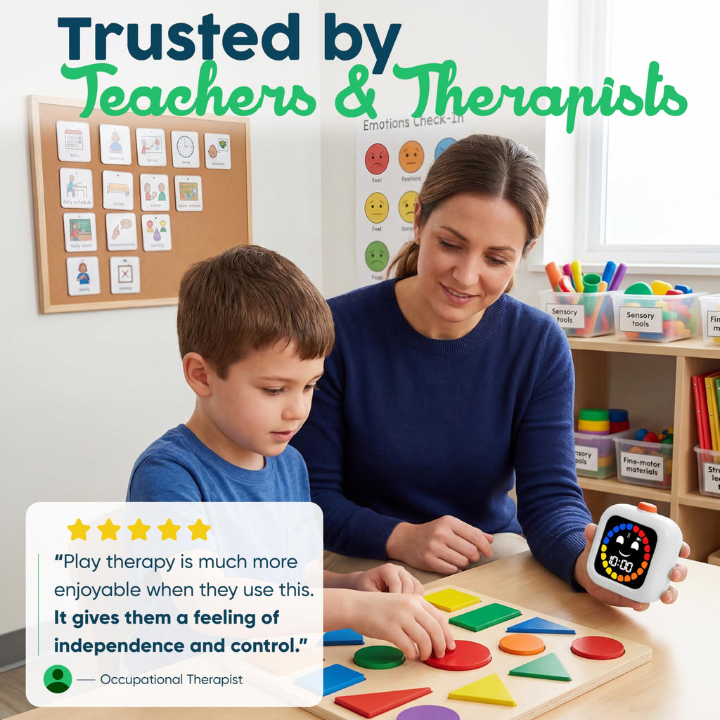 Digital Visual Timer for Kids - Rechargeable, Silent Count Up/Down for Calmer Routines - 99 Min Countdown Kids Timer for Classroom, Home & Therapy - Builds Focus & Independence
