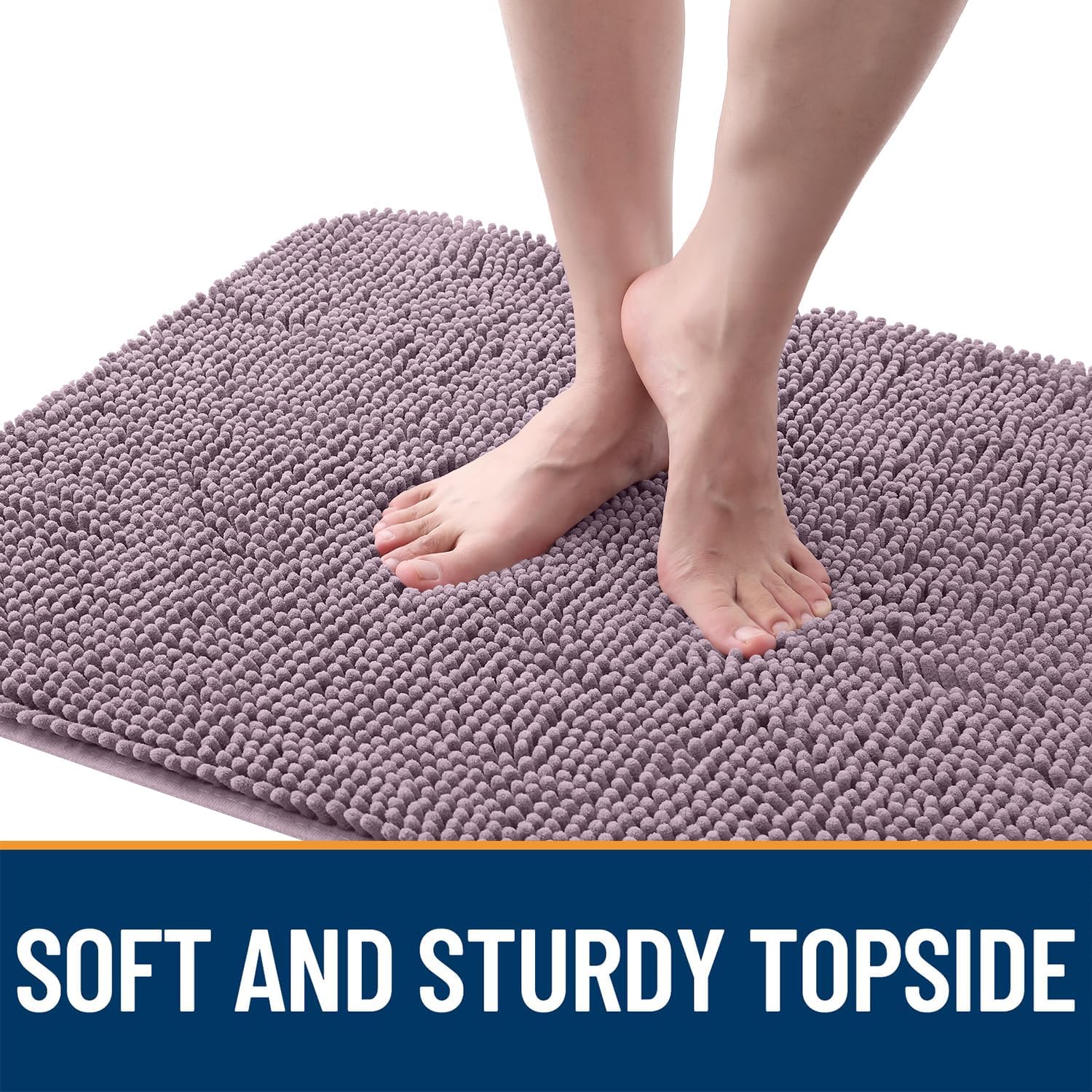 OLANLY Dog Door Mat - Absorbent Non-Slip Chenille for Muddy Paws | 47x32 Deep Plum Indoor Carpet