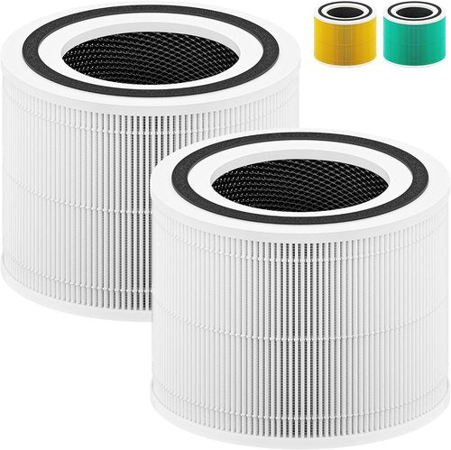 240 Replacement Filter - 3-in-1 High-Efficiency Air Purifier Filter with Activated Carbon | 2 Pack, White