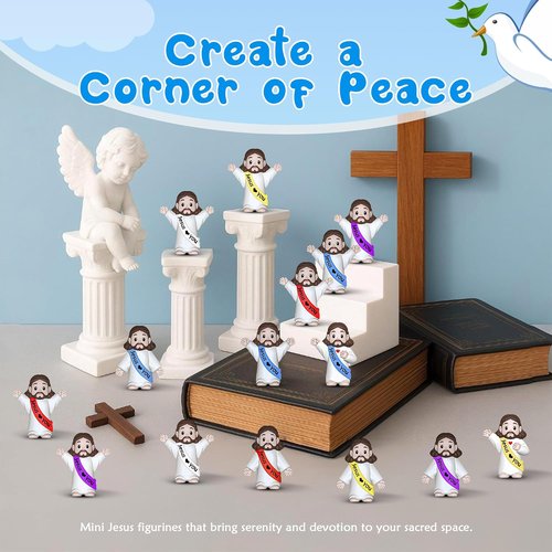 Little Jesus Figures by [Brand Name] - 200 Mini Jesus Figurines for Easter, Baptism, and Parties | Multicolor Decorations