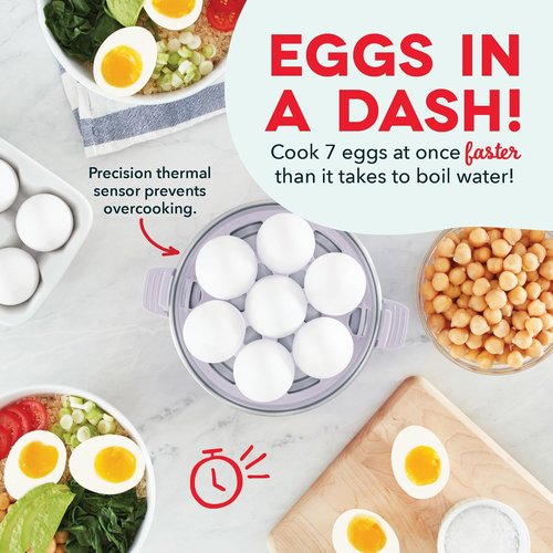 Dash Rapid Egg Cooker - Versatile Boiler, Poacher & Steamer - Holds 7 Eggs, Lavender | Dishwasher Safe & BPA Free