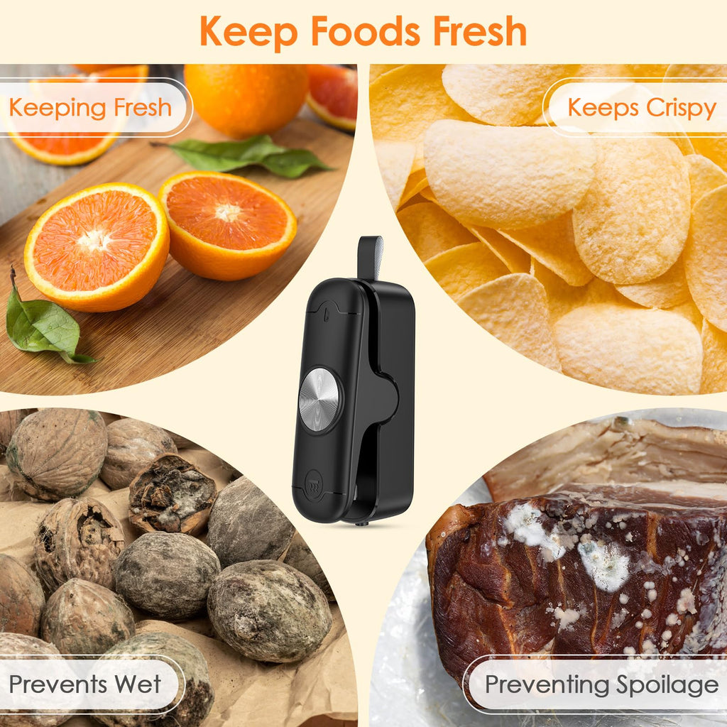 OEOP Bag Sealer, 2 in 1 Mini Bag Sealer Heat Seal and Cutter, Portable Chip Bag Sealer Heat Sealer Bag Resealer for Snacks Candies Plastic Bag Food Storage (Batteries Included)