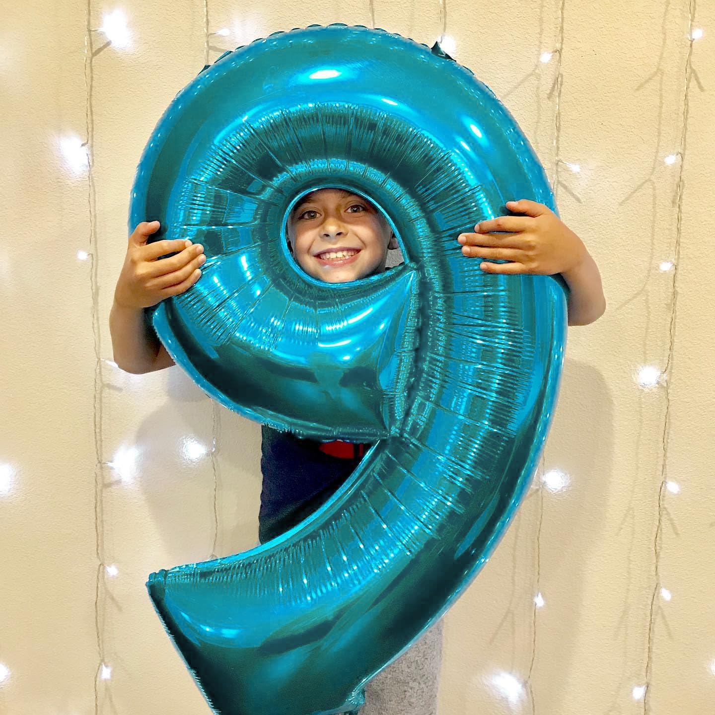 Skiennix 40 Inch Light Blue Number 9 Balloon - Perfect for Birthday, Engagement & Graduation Celebrations