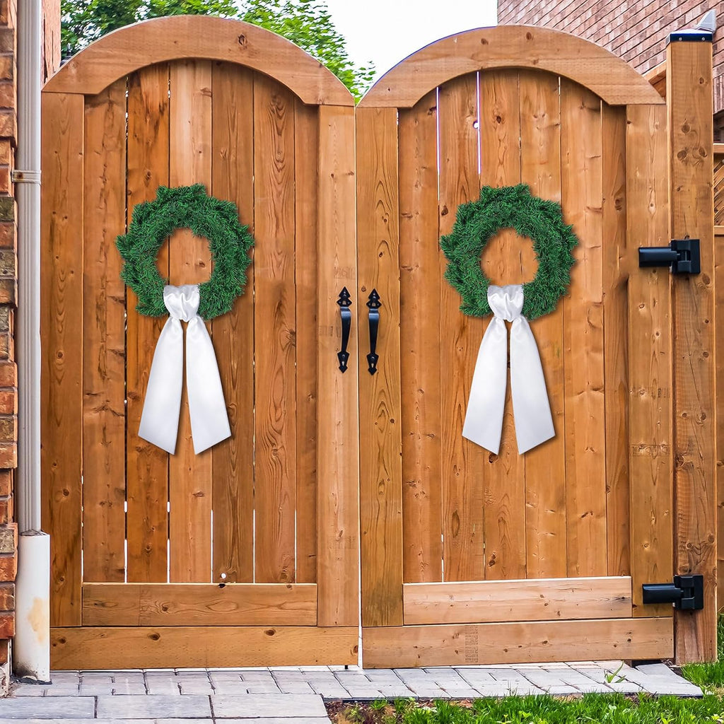 VitalCozy 16 Pcs Wreath Sash - Blank Embroidery Accessories for Indoor/Outdoor Decor | White (4.49" X 56.30")