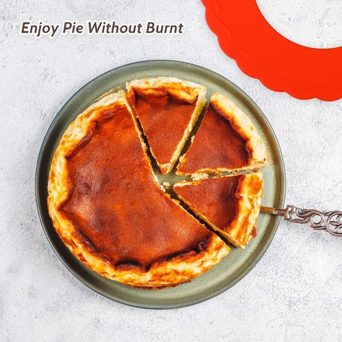 4 Pieces Mini Pie Crust Shields Pie Crust Protector for Edges Baking 3.5-6 Inch Red Mini Silicone Pie Rings for Crust Protectors for Kitchen Tool Pie Molds for Baking to Protecting Edge from Burning