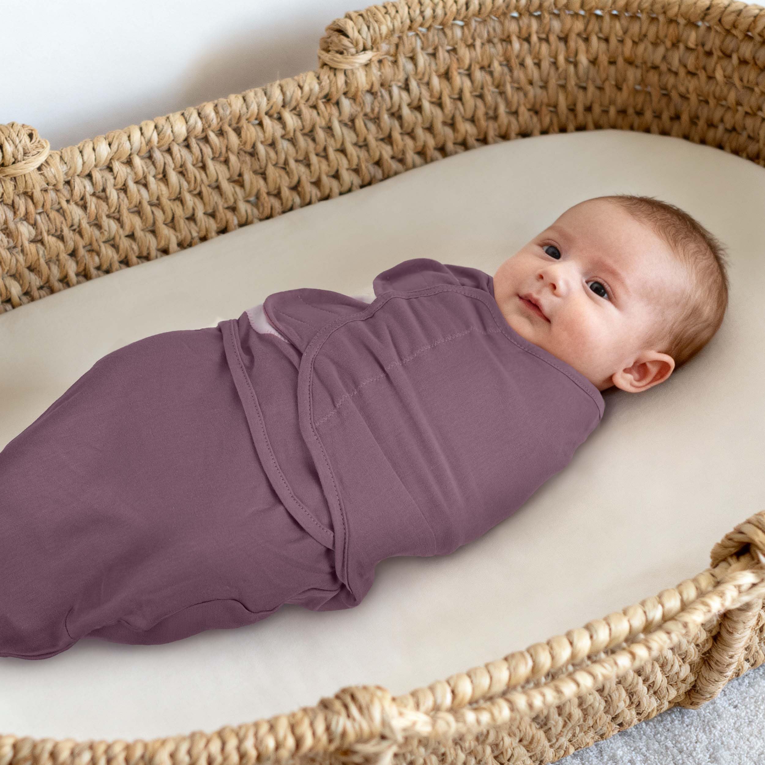 GLLQUEN BABY Swaddles for Newborns Organic Cotton, Soft Baby Girl Swaddles 0-3 Months, Womb-Like Sleep Sack Wrap Nursery Swaddling Blankets Mauve Blush Rose