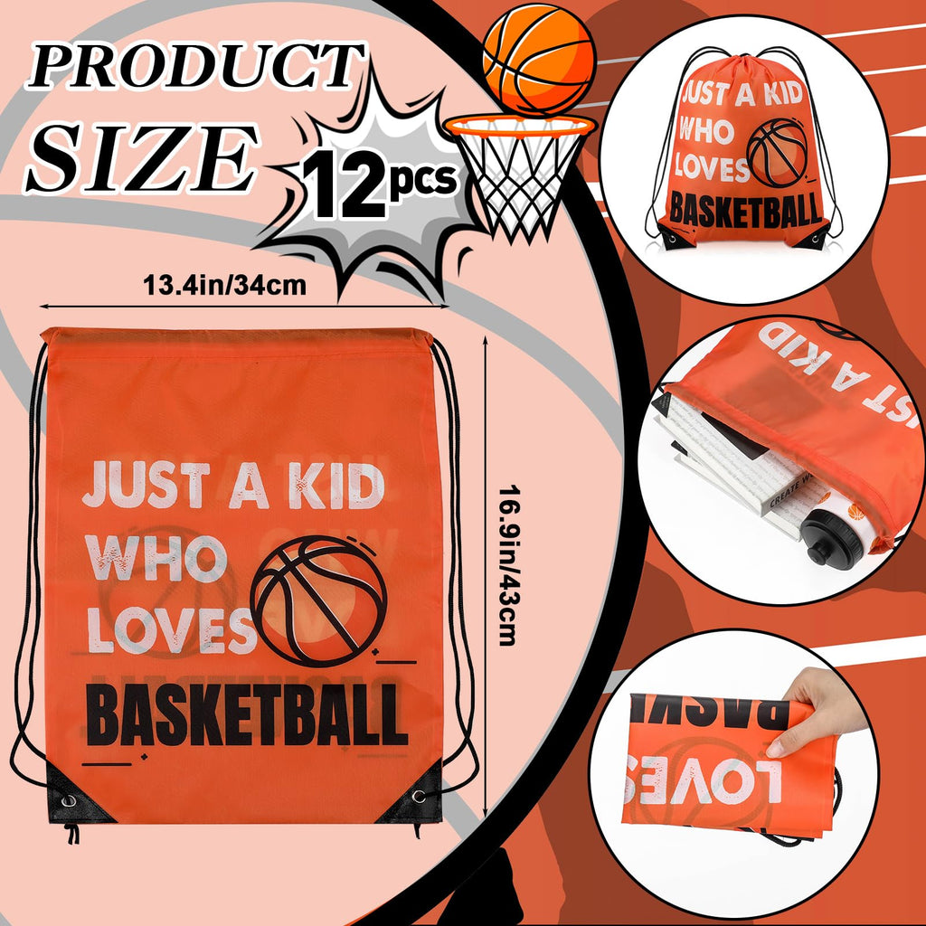 Talltalk 24 Pcs Basketball Party Favors Pack Basketball Bags and Water Bottle Set Drawstring Bags Bulk Gift Goodie Treat Bag 24oz Water Bottle Cup Team Gifts Accessories