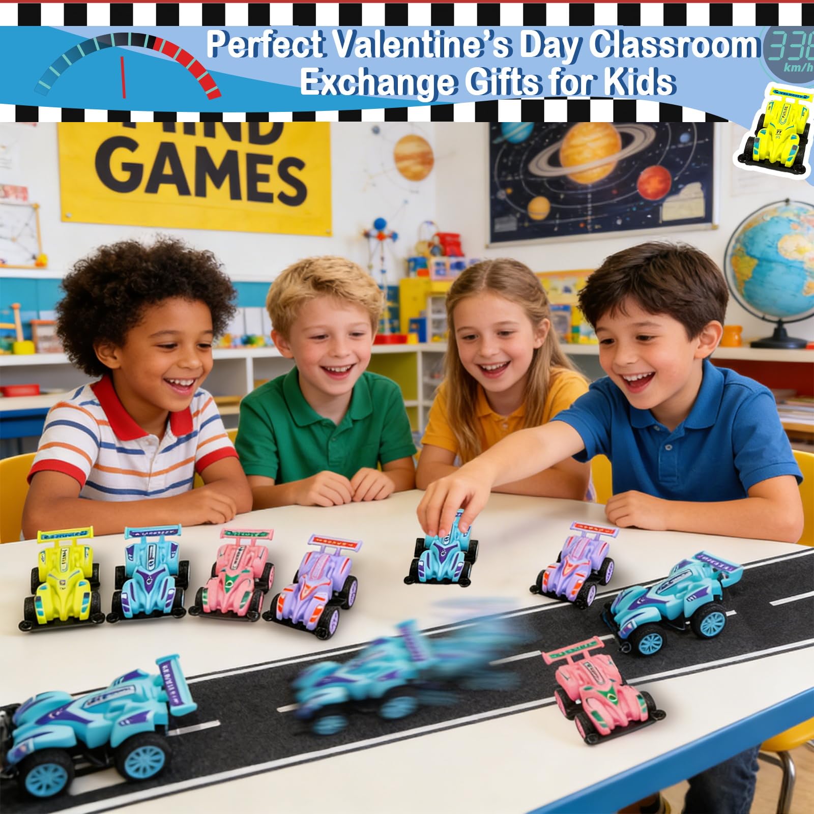 28 Pack Pull Back Cars and Trucks Toy, Small Cars Pull Back Racing Vehicles Set, Mini Toy Cars, for Toddlers, Kids Stocking Stuffers, Classroom Exchange Gifts, Gifts for Grandkids, Easter Basket
