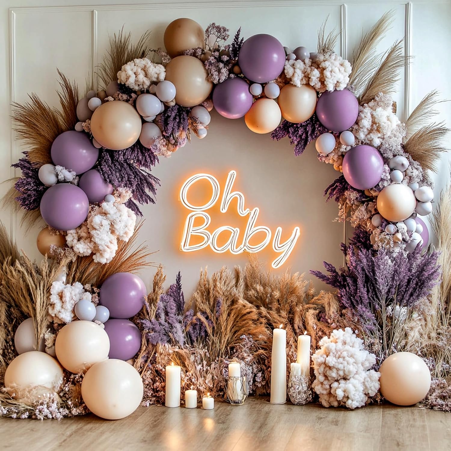 PartyWoo Dusty Purple Balloons - 100 Pcs Latex Helium Balloon Arch Kit | Various Sizes for Baby Shower & Birthday Decor