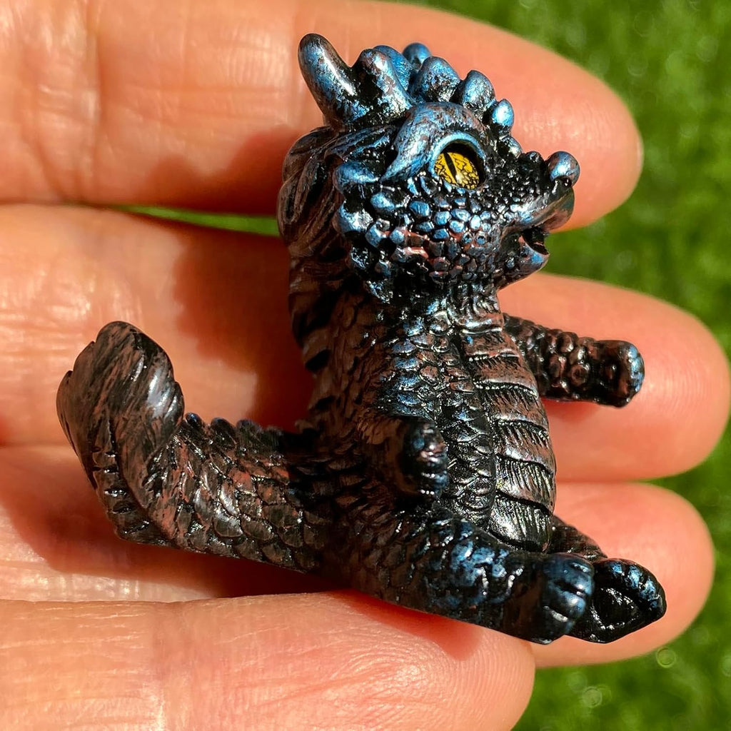 Skiennix Cute Mini Baby Dragon Figurines Set - Resin Cake Toppers & Fairy Garden Decor | Perfect Party Favors