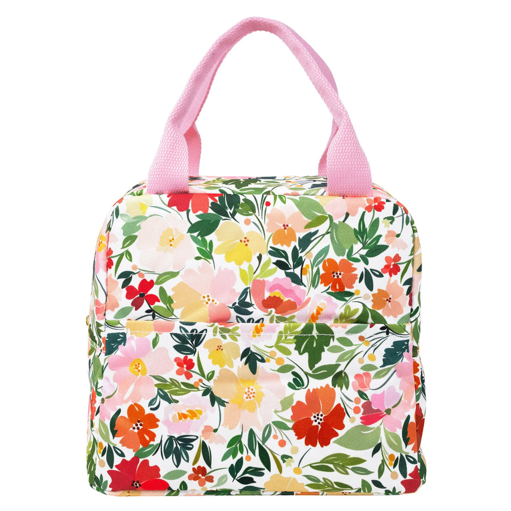 Martha Stewart Insulated Lunch Box for Women, Spacious Lunch Tote, 11" x 6.5" x 13.5", Comfortable Carrying Straps & Storage Pocket, Deep Ultramarine Stripe
