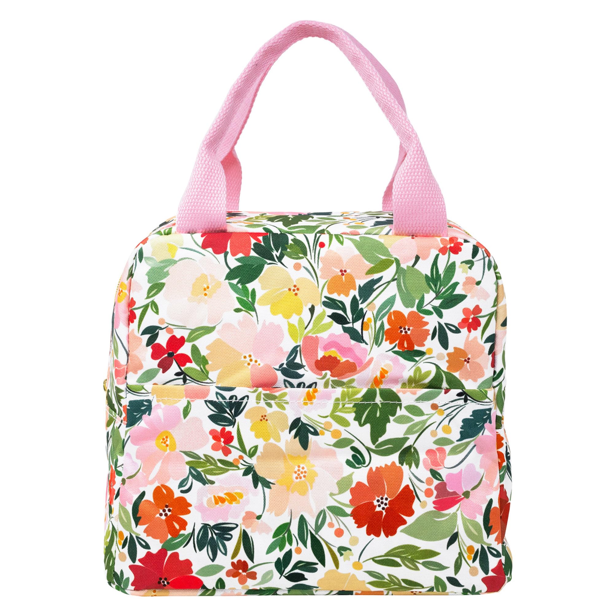Martha Stewart Insulated Lunch Box for Women, Spacious Lunch Tote, 11" x 6.5" x 13.5", Comfortable Carrying Straps & Storage Pocket, Deep Ultramarine Stripe