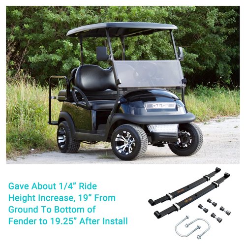 10L0L 4 Leaf Club Car Precedent Heavy Duty Rear Leaf Spring Kit for Precedent Gas & Electric 2004-Up OEM 102509301,102513001, with U Bolt and Bushings & Sleeves