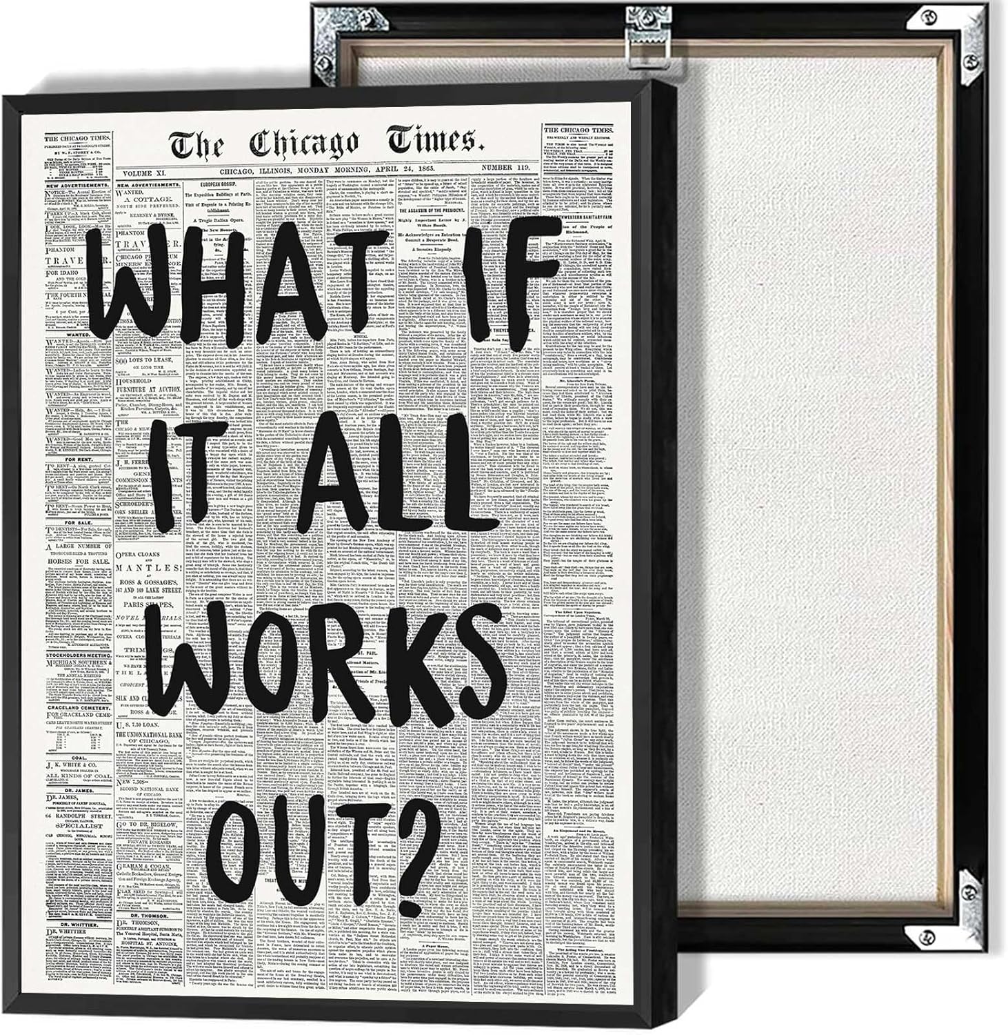 Regine Switzerland Vintage Newspaper Canvas Wall Art - Minimalist Poster for Living Room & Bedroom | 12x16in Unframed