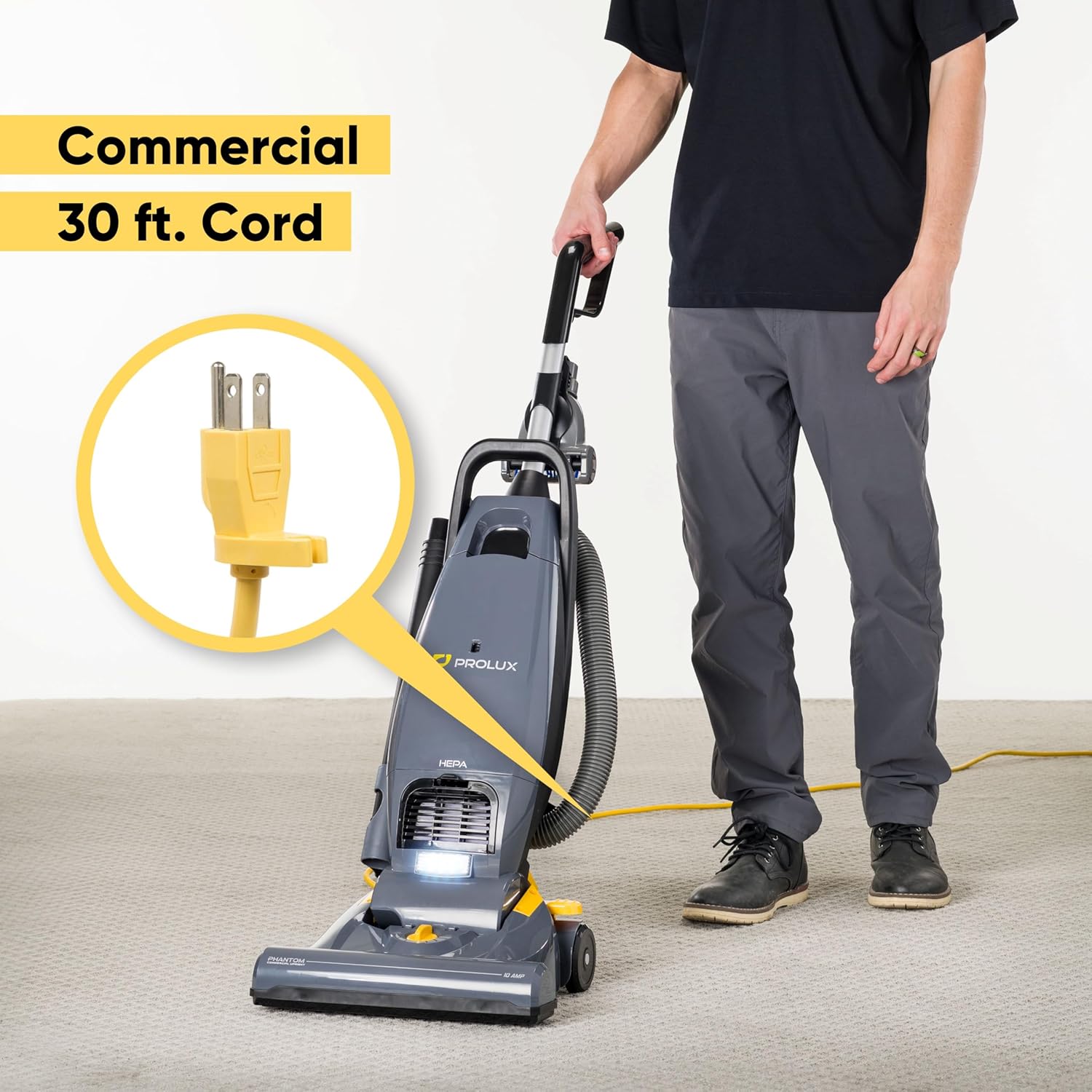 Prolux Phantom Pro Vacuum Cleaner - Lightweight 12lbs with HEPA Filtration & Onboard Tools for Deep Cleaning