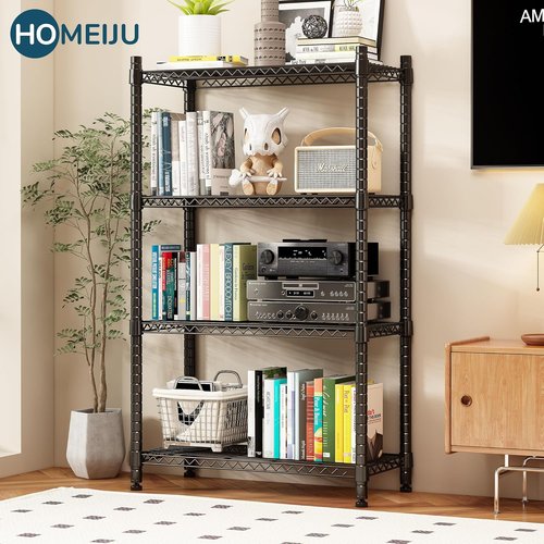 Homeiju Heavy-Duty 4-Tier Shelving Unit - Adjustable Metal Storage Rack for Kitchen & Garage | 1300 LBS Capacity, 13.77"D x 35.43"W x 54.33"H