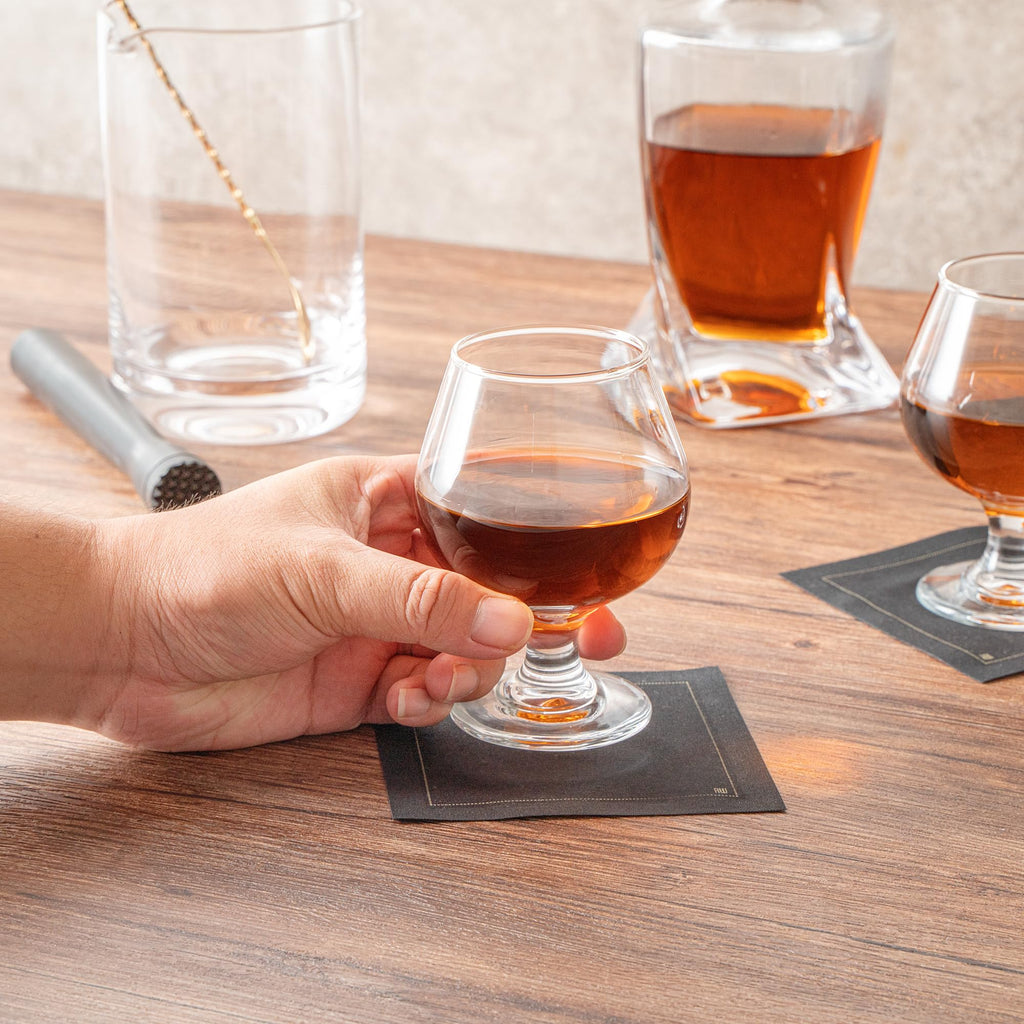 Restaurantware-Vetri 9 Ounce Brandy Snifters, 24 Stemmed Whiskey Glasses - No Lead, Dishwashable, Clear Glass Tumblers For Tasting Bourbon, Cognac, Scotch, Great For Spirit Drinks, Oid Fashioned