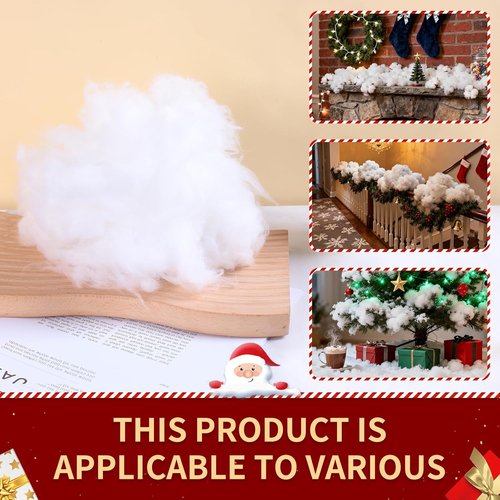 Fluffy Fake Snow by [Brand Name] - Soft Artificial Snow for Christmas Decor & Gifts | 7 Ounce