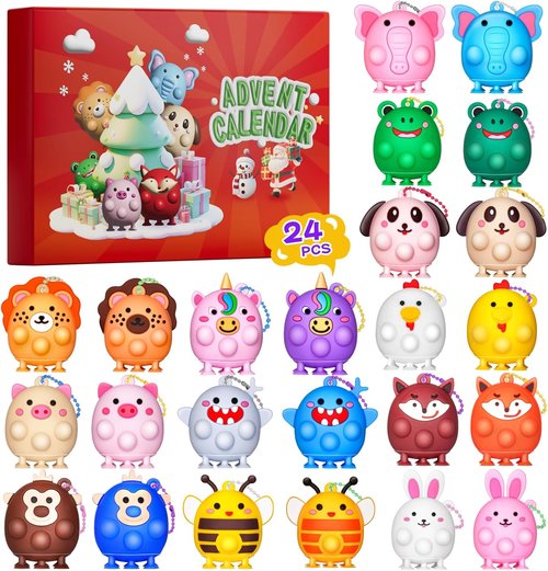 Advent Calendar 2025 | 3D Pop Animal Fidget Toys for Kids & Adults | Stress Relief Countdown Gifts