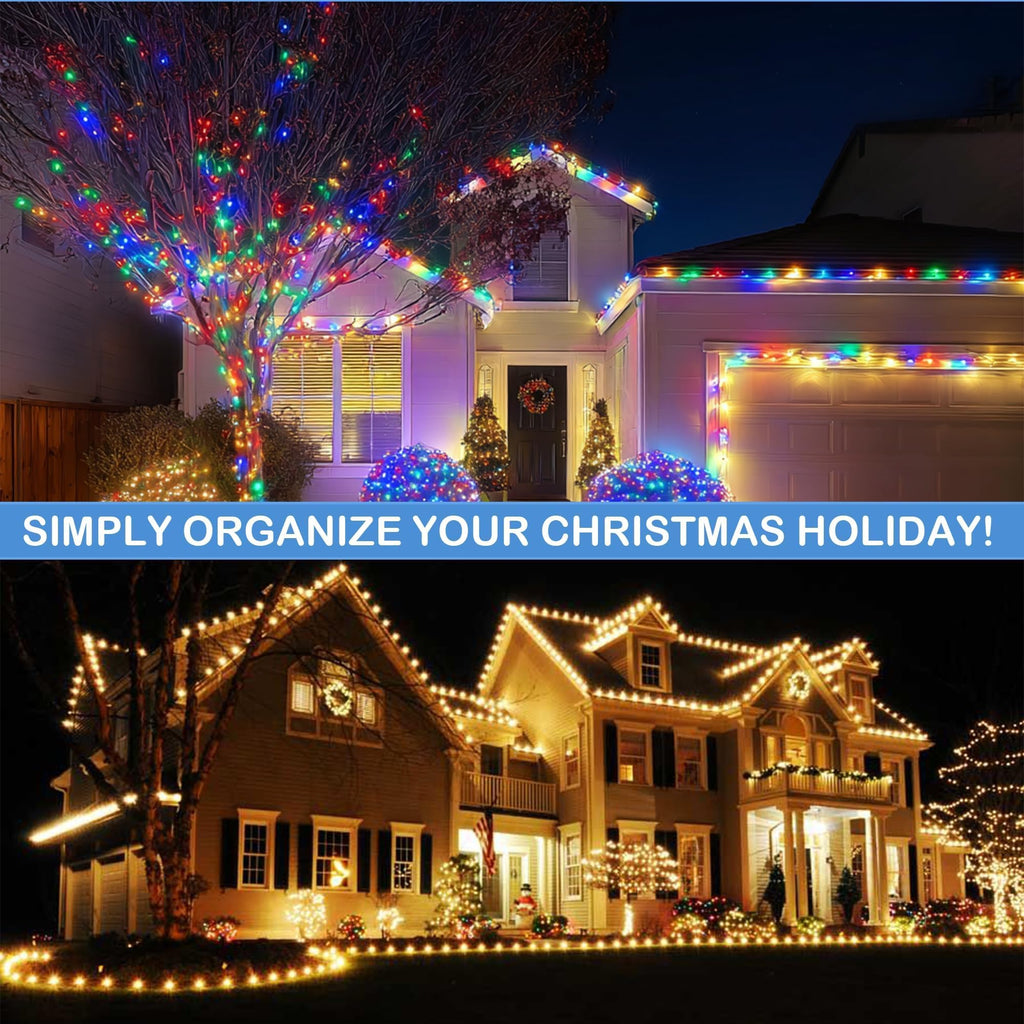 TW SHINE C7 C9 Christmas Lights Spring Clips, 100 Pack Holiday Lights Universal Quick Spring Clips for E12 E17, Weatherproof Shatterproof Clips Outdoor for Roof Fence Shingle Gutter