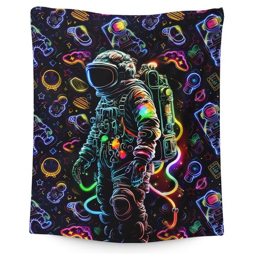 DREAMUGIFT Boys Blanket for Sofa Astronaut Blanket Gift for Boys 6-8, Cool Warm Cozy 50 x 40 Inches Throw for Living Room Bed Sofa Camping