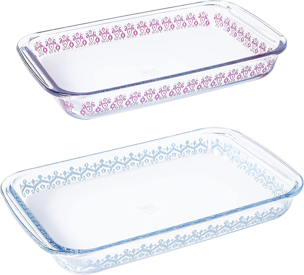 Spice by Tia Mowry | Cloves Bakeware Set - 2 Pack of 3.1 QT & 2.3 QT Oven-Safe Borosilicate Glass