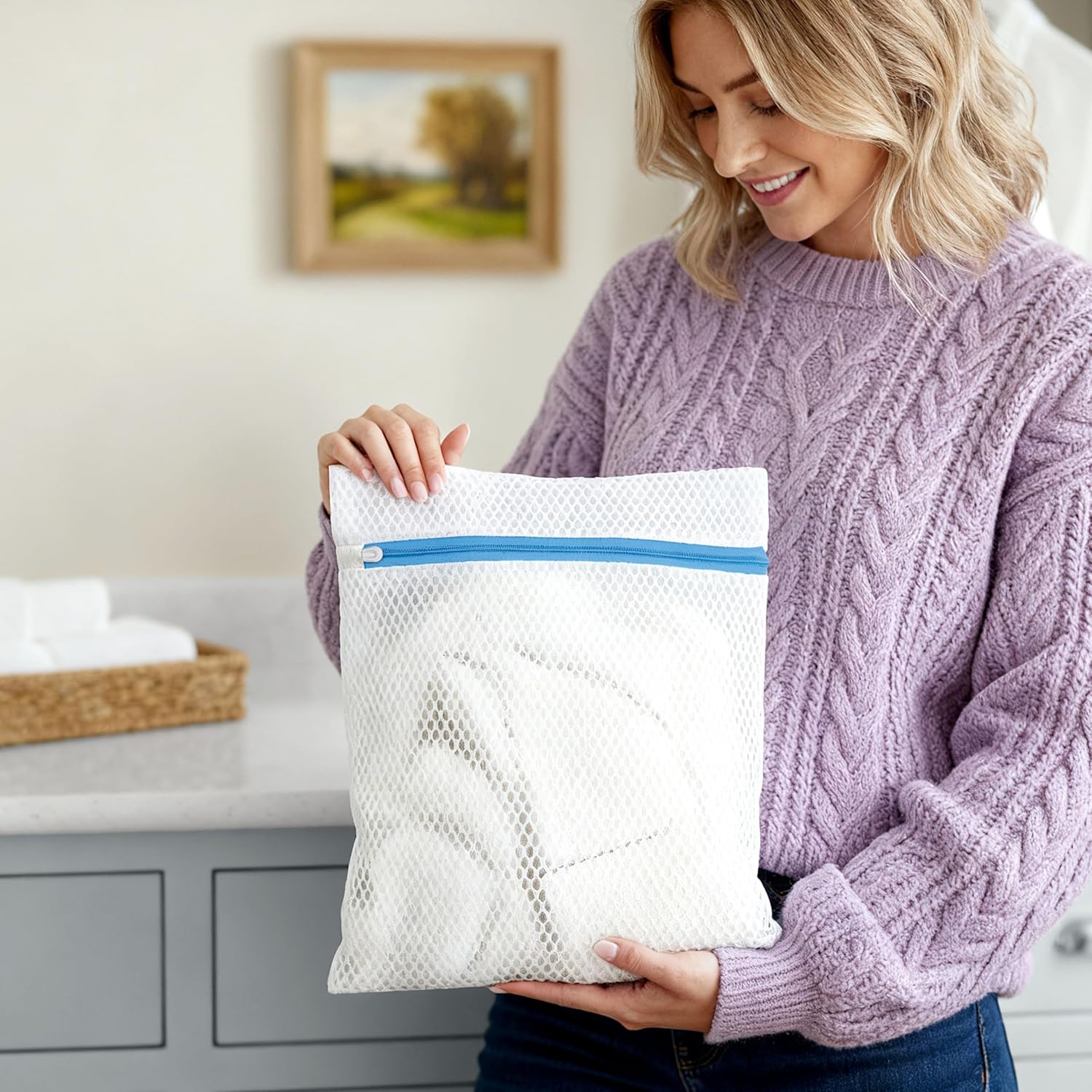 **ELYN Mesh Laundry Bags - Ultra Durable Honeycomb Mesh for Delicates | 3 Pack Medium (12” x 16”)**