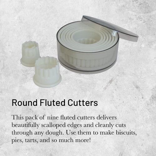 de Buyer Round Fluted Cutters - 9-Piece Set - Creates Clean, Defined Cuts, Scallops & Flutes - Dishwasher Safe