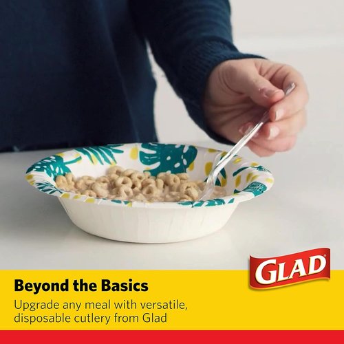 Glad Crystal Clear Heavy Duty Forks - 24 Count Strong Disposable Plastic Forks for Daily Use