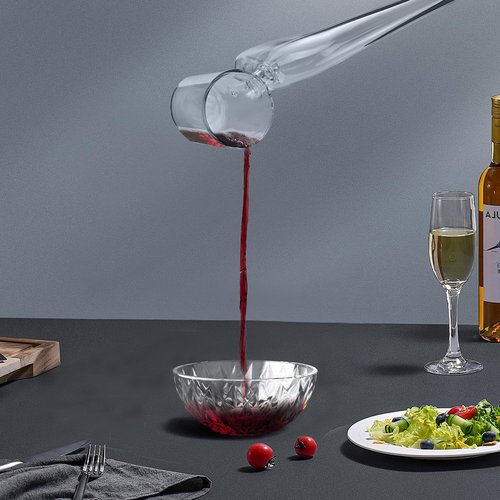 Glass Wine Dipper, Long Handle Pouring Ladle for Beer Champagne Oil Soy Sauce, Glass Attachment Accessories Pxy Replacement, 60ml