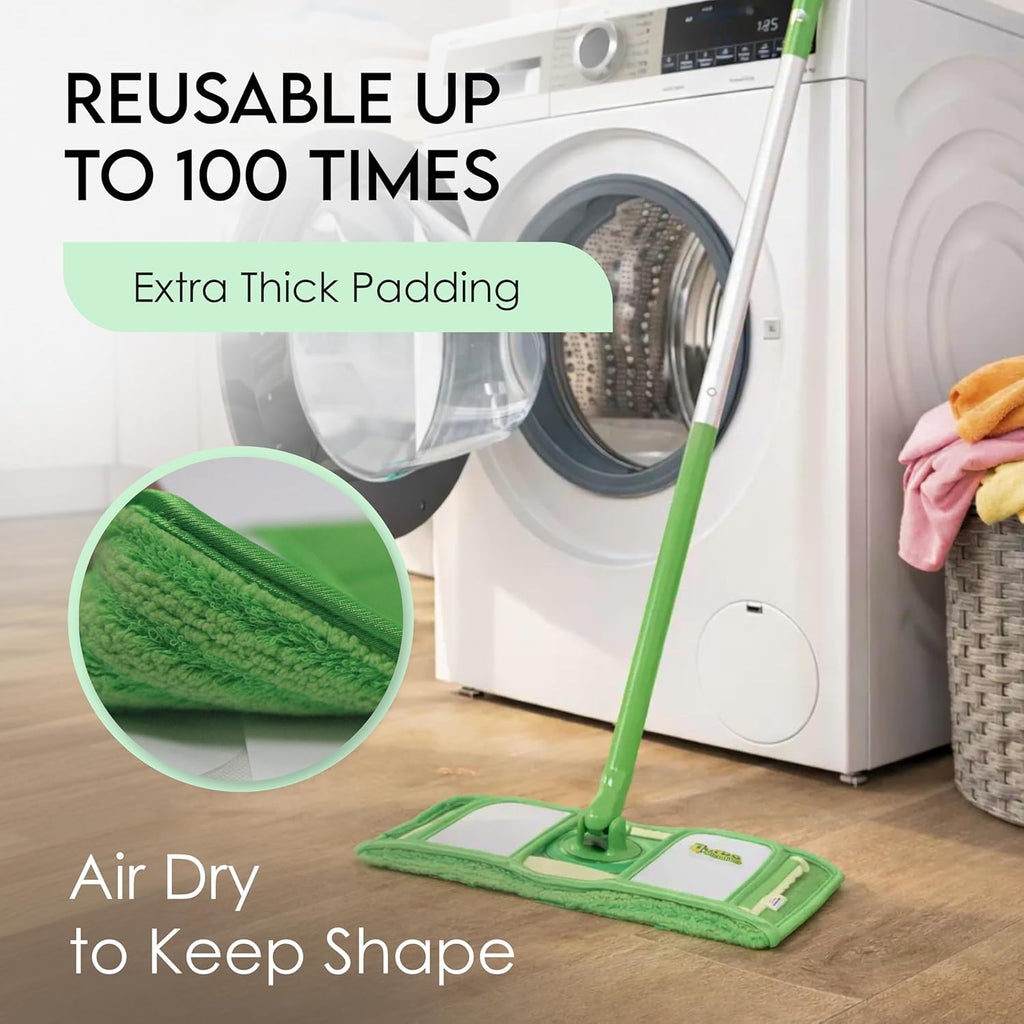 Turbo Reusable Mop Pads - Washable Microfiber Refills for Swiffer Sweeper - 12 Inch | 2 Pack