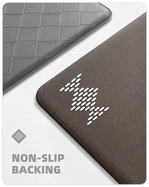 Color&Geometry Extra Wide Kitchen Mats Set 24x59+24x94, Anti Fatigue Cushioned Floor Mat, Waterproof Easy Clean Non Slip Runner for Sink Comfort Standing,Grey