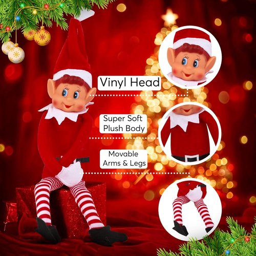 Christmas Elf Behaving Badly Plush Toy - Naughty Bendy Doll | 12-Inch Novelty Christmas Decor