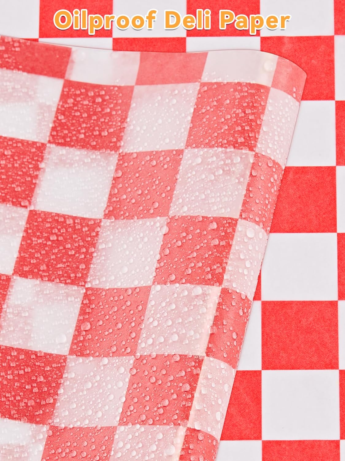 SMARTAKE 12x12 Inches Wax Paper - 250 Pcs Non-Stick Hamburger Patty & Sandwich Separators | Red Plaid Design