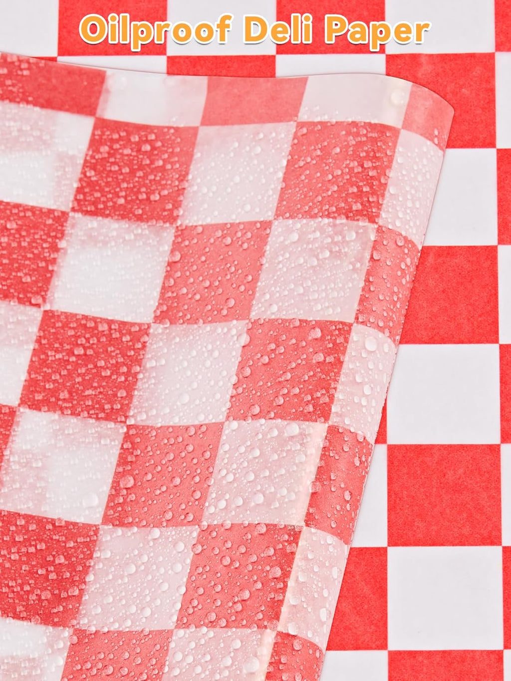 SMARTAKE 12 x 12 Inches Wax Paper - 250 Pcs Non-Stick Hamburger Patty Paper | Red Plaid Sandwich Wraps