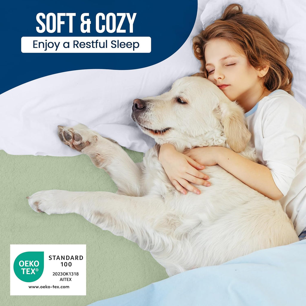 Utopia Bedding Waterproof King Size Mattress Protector - Premium 200 GSM Terry Cover, Soft & Breathable, Deep Pockets 17" (Sage)