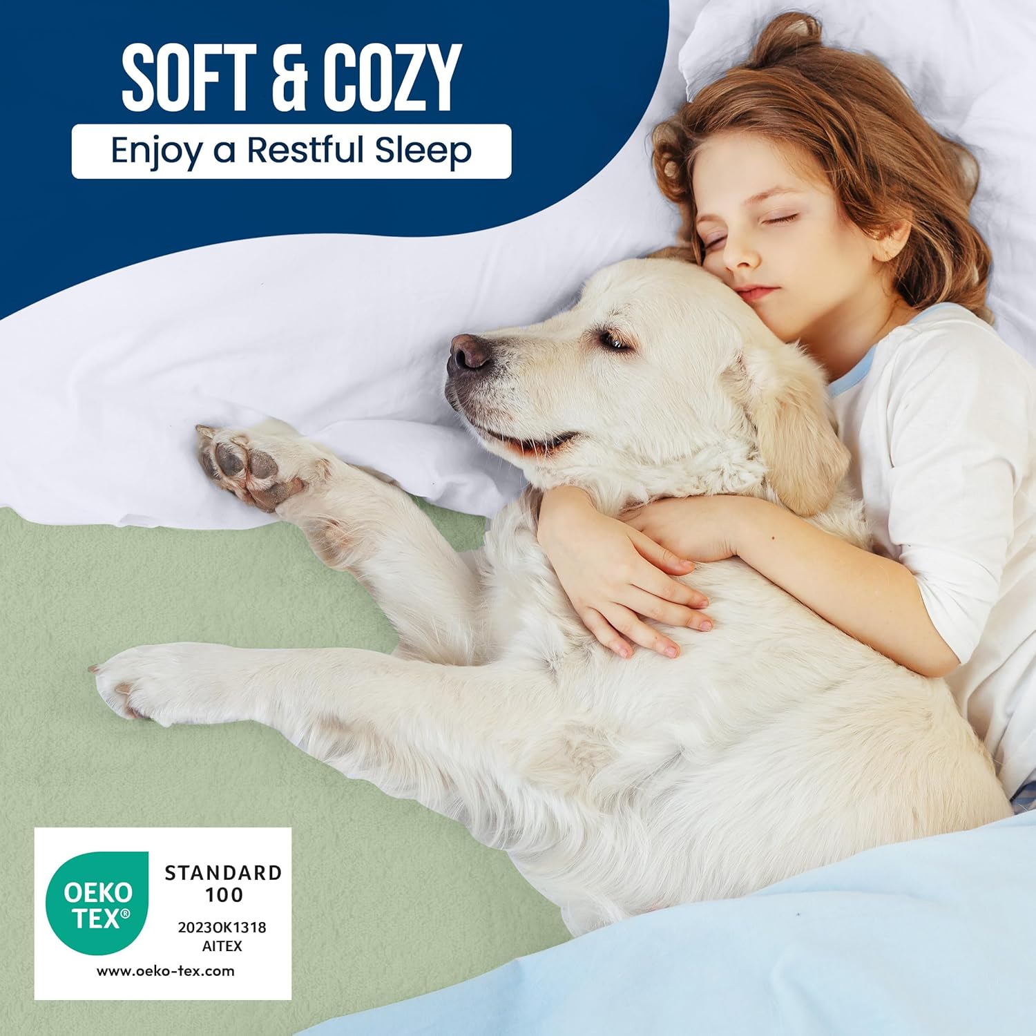 Utopia Bedding Waterproof King Size Mattress Protector - Premium 200 GSM Terry Cover, Soft & Breathable, Deep Pockets 17" (Sage)