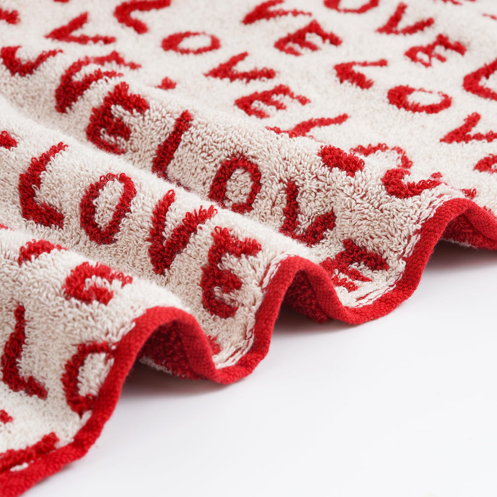 Leisofter Valentines Day Hand Towels for Bathroom(2 Pcs, 13" x 29"),Decorative Towels for Drying, Cleaning, Cooking, Holiday (Diamond Hearts)