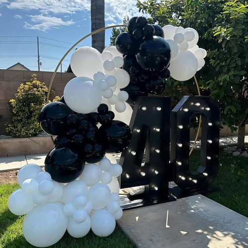 Black Balloons Kit by [Brand Name] - 135pcs in 5-18 Inch Sizes | Perfect for Parties & Celebrations