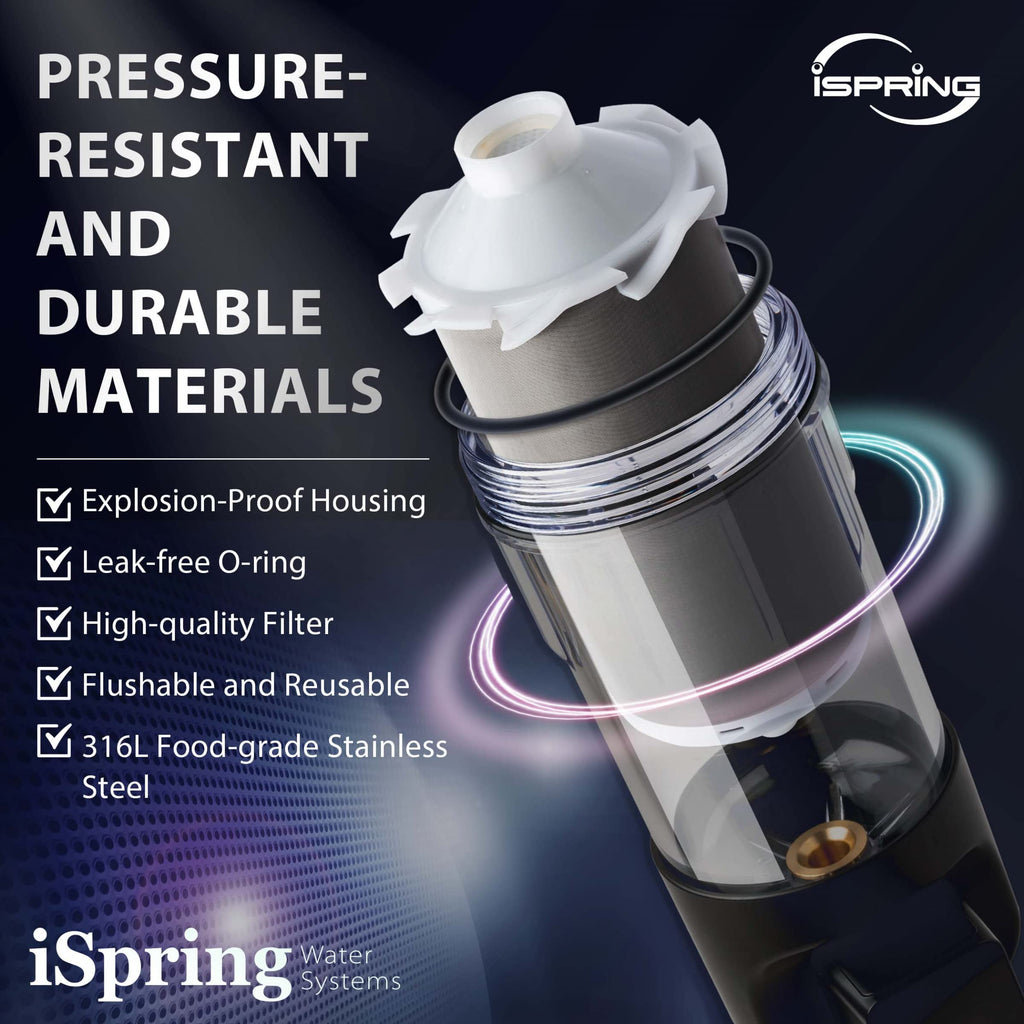 iSpring FWSP500ARJ Spin Down Sediment Filter Replacement Cartridge, 50 Micron