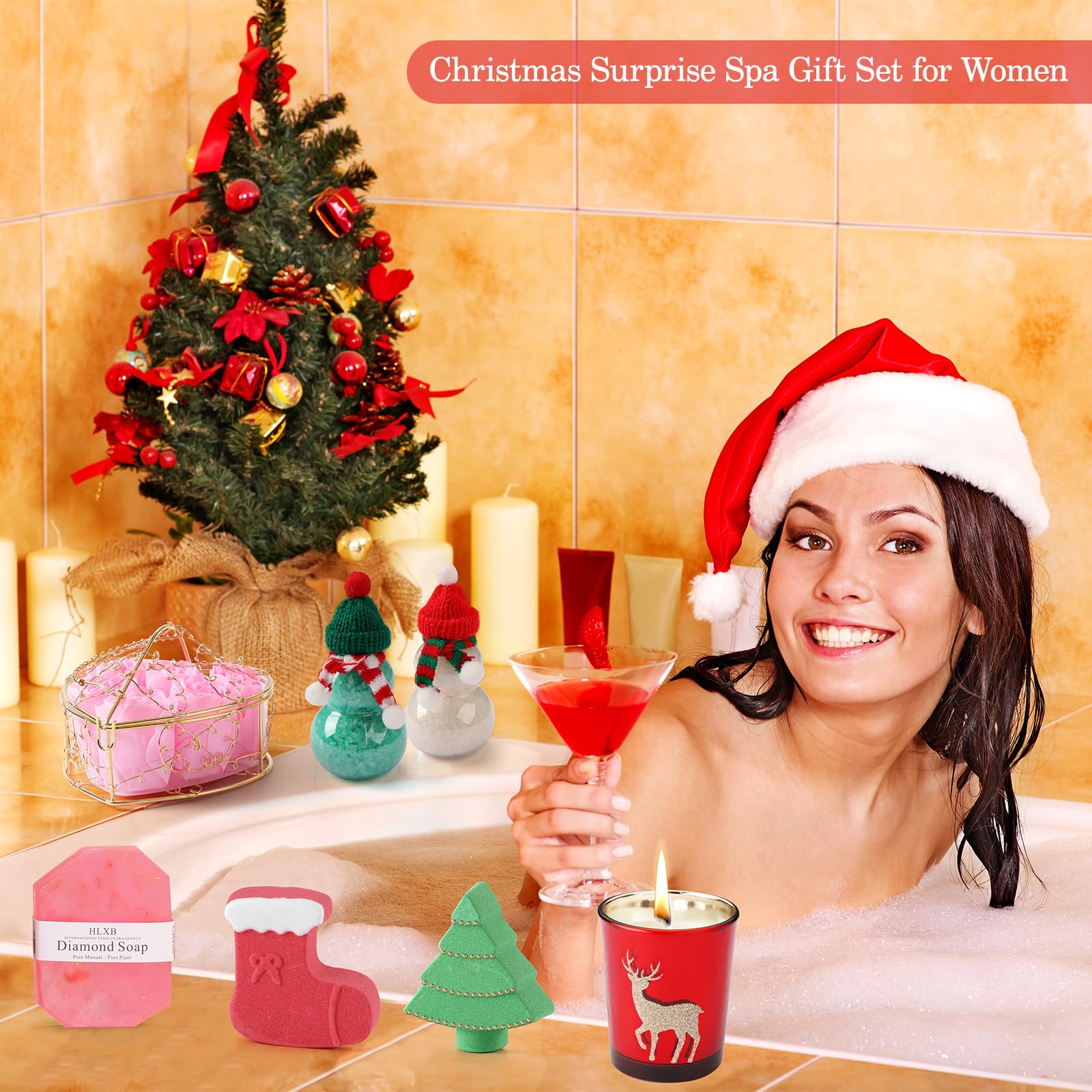 Christmas Gifts for Women, Christmas 24 Pieces Beauty Fashion and Jewelry Bath Sets for Adult, Mom, Sister, Girl. Advent Calendar 2025 for Adult Women, Surprise Gift Baskets for Wife, Sister, Girls