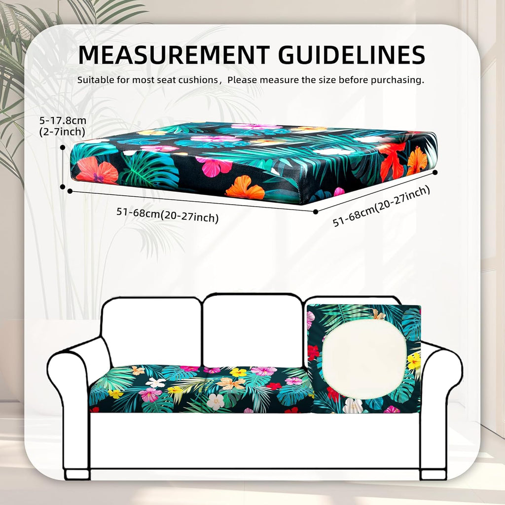 Skiennix 8-Piece Stretch Patio Cushion Covers - Washable Outdoor Sofa Slipcovers | Floral Design