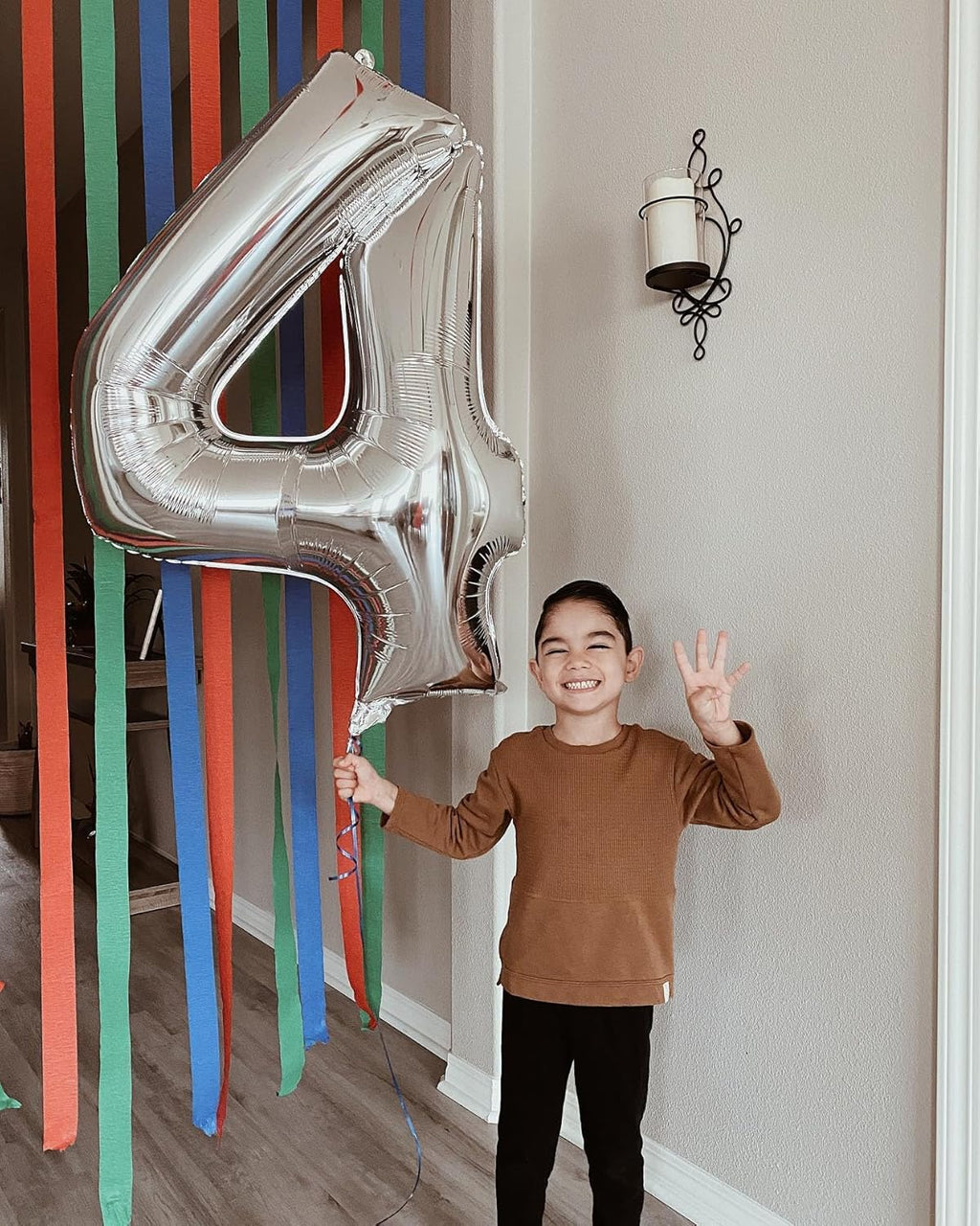 Silver Number 40 Balloon - 40-Inch Metallic 40th Birthday Decoration for Kids & Adults